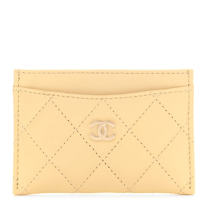 Chanel Lambskin Quilted Card Holder Yellow 1 of 9