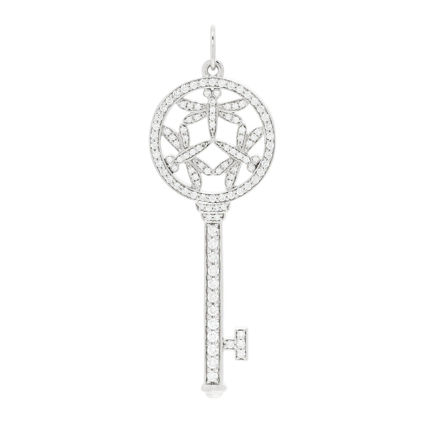 Platinum Diamond Medium Dragonfly Key Pendant