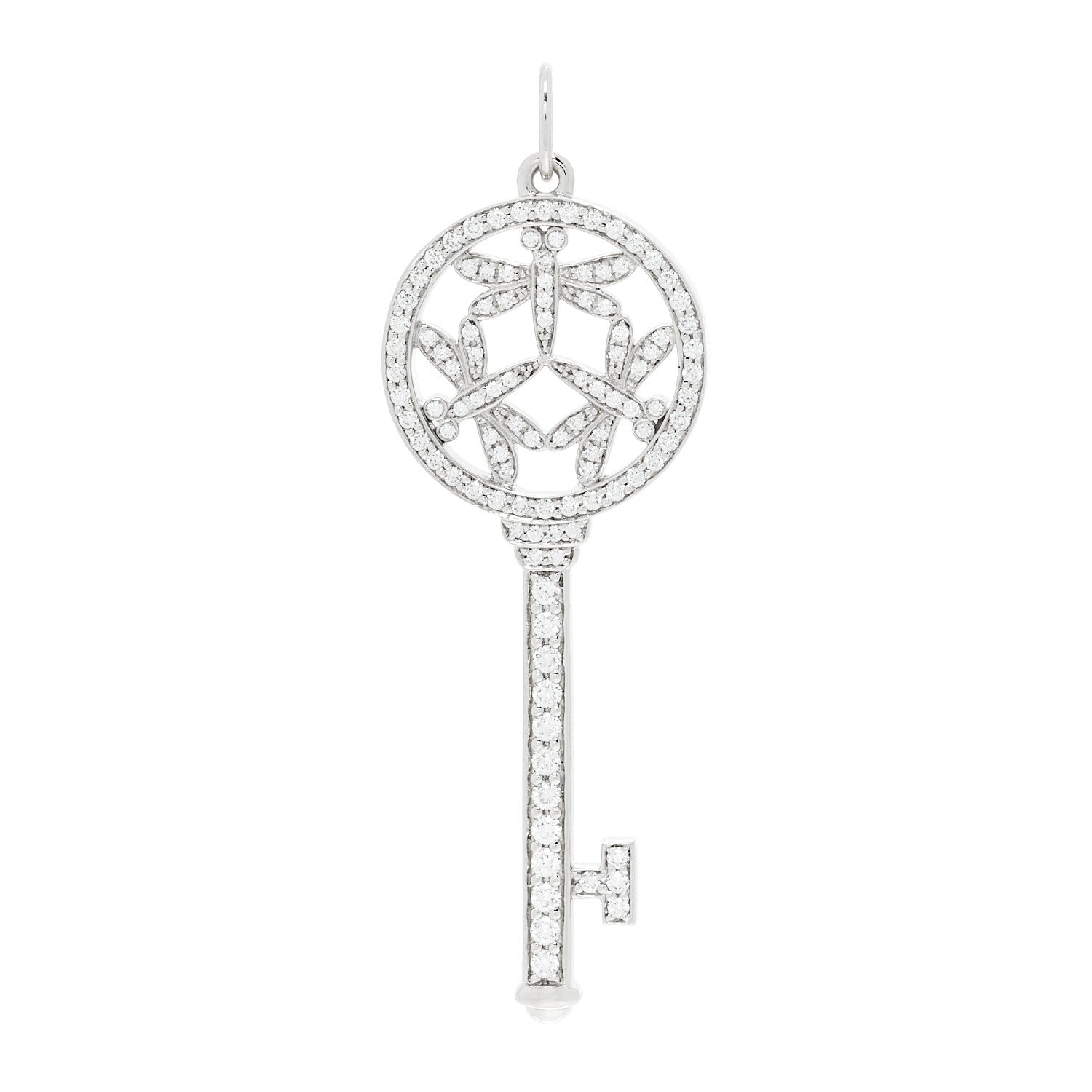 Tiffany Platinum Diamond Medium Dragonfly Key Pendant 1 of 3