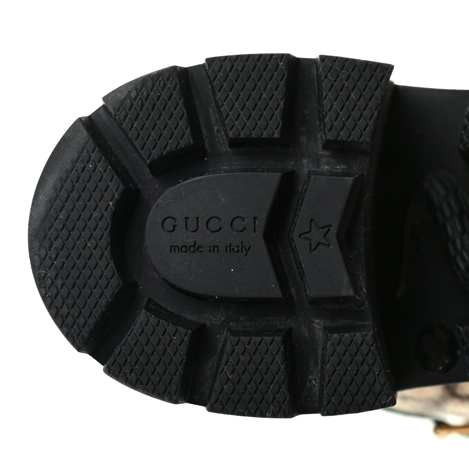Gucci Covered Wool GG Monogram Womens Lace Up Combat Ankle Boots 37.5 Beige Ebony Black 6 of 9