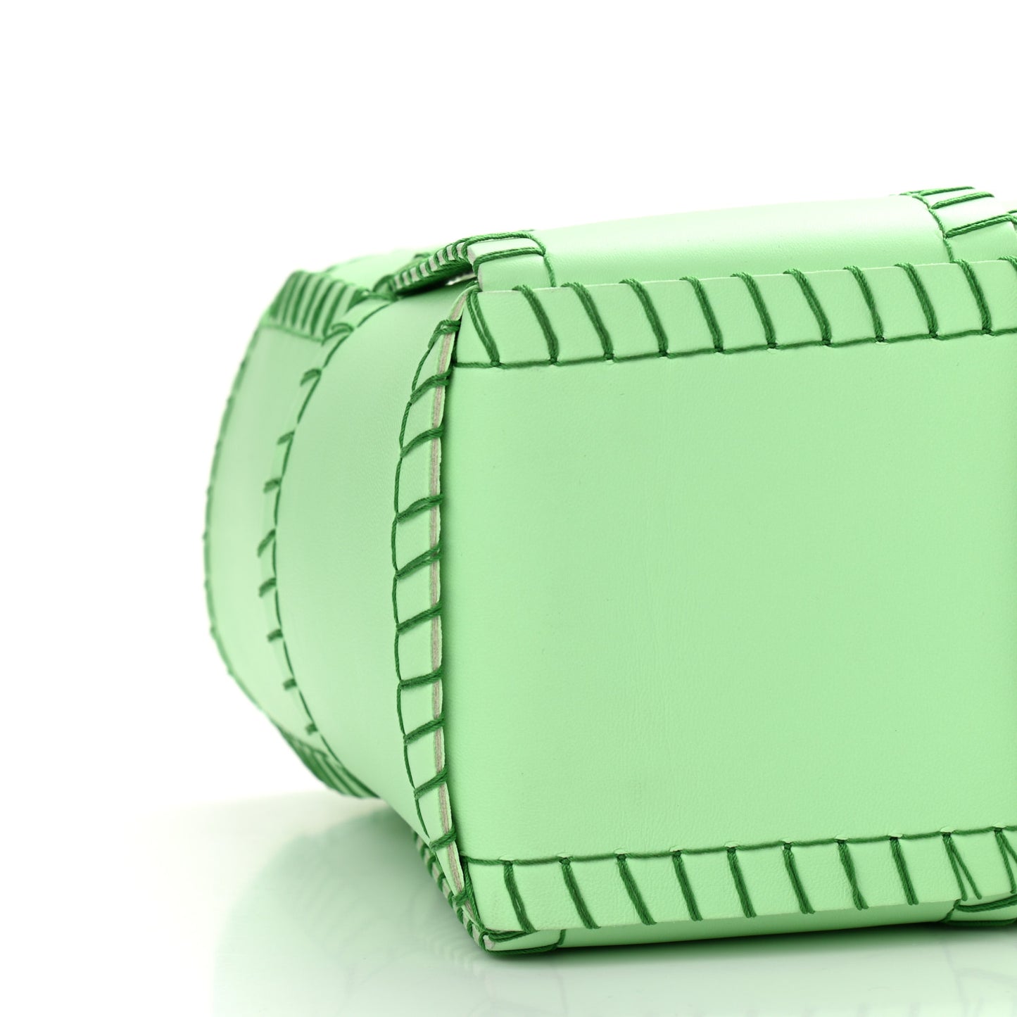 Nappa Maxi Intrecciato Overlock Stitched Small Arco Tote Wasabi Parakeet