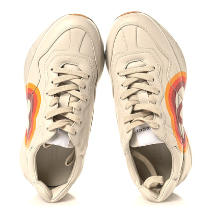 Gucci Calfskin Interlocking G Heart Rhyton Sneakers 36.5 Mystic White 2 of 11