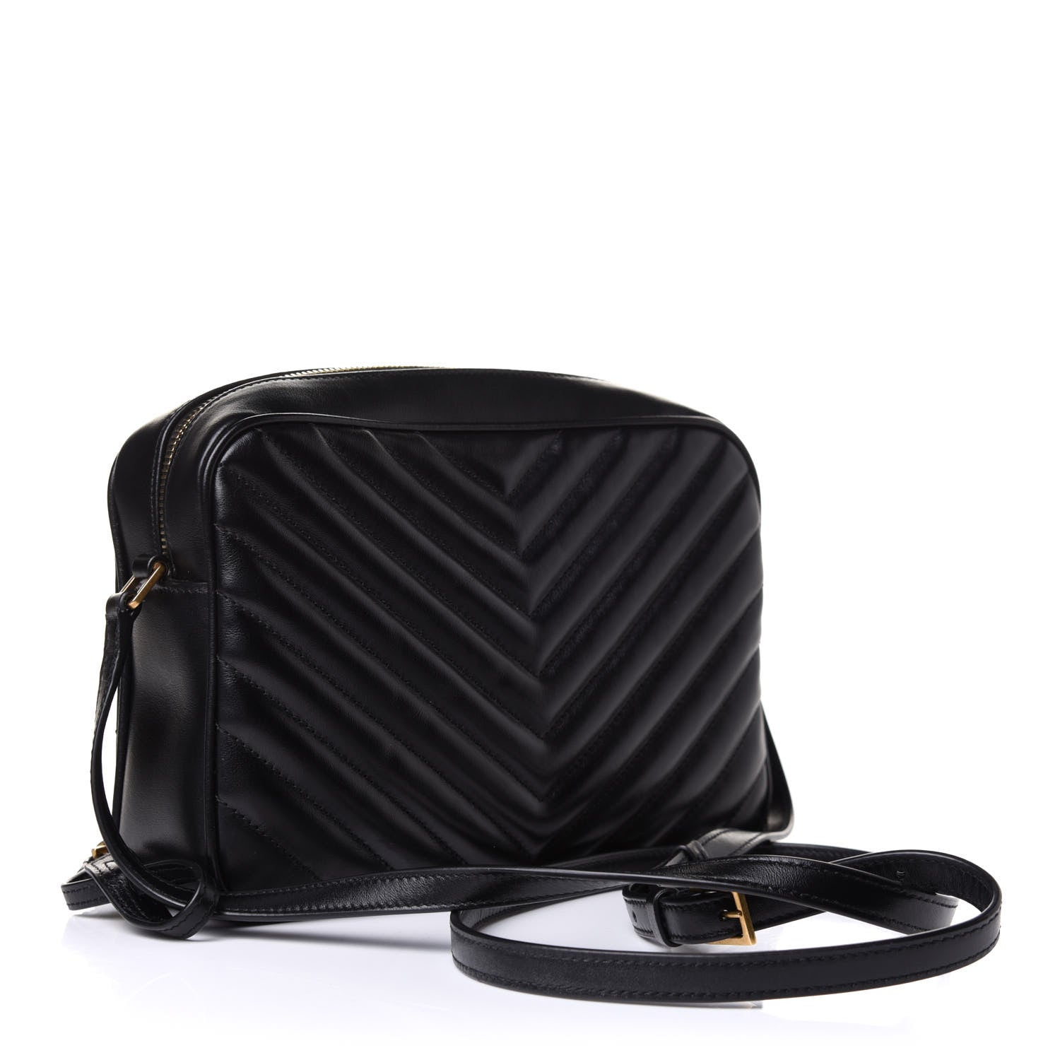 Saint Laurent Calfskin Matelasse Monogram Lou Camera Bag Black 3 of 9