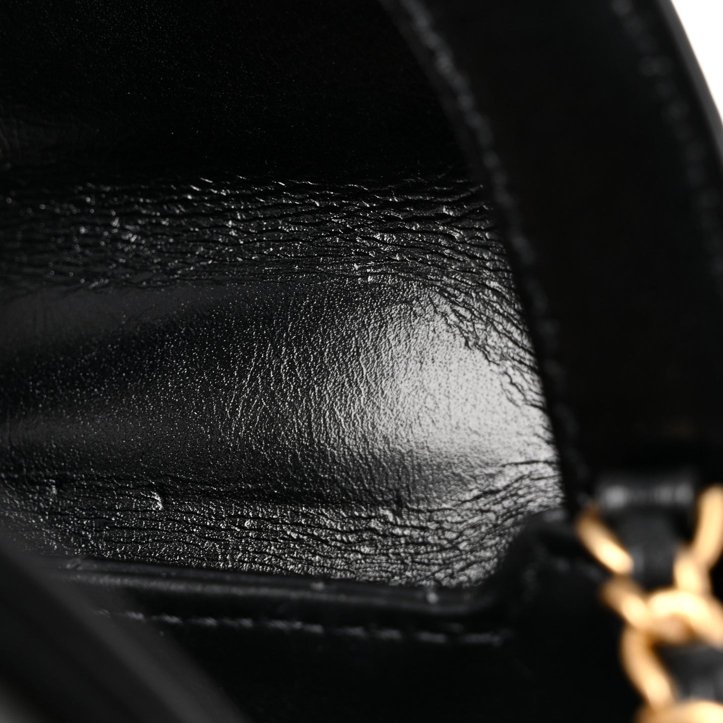 Shiny Aged Calfskin Quilted Nano Kelly Shopper Black