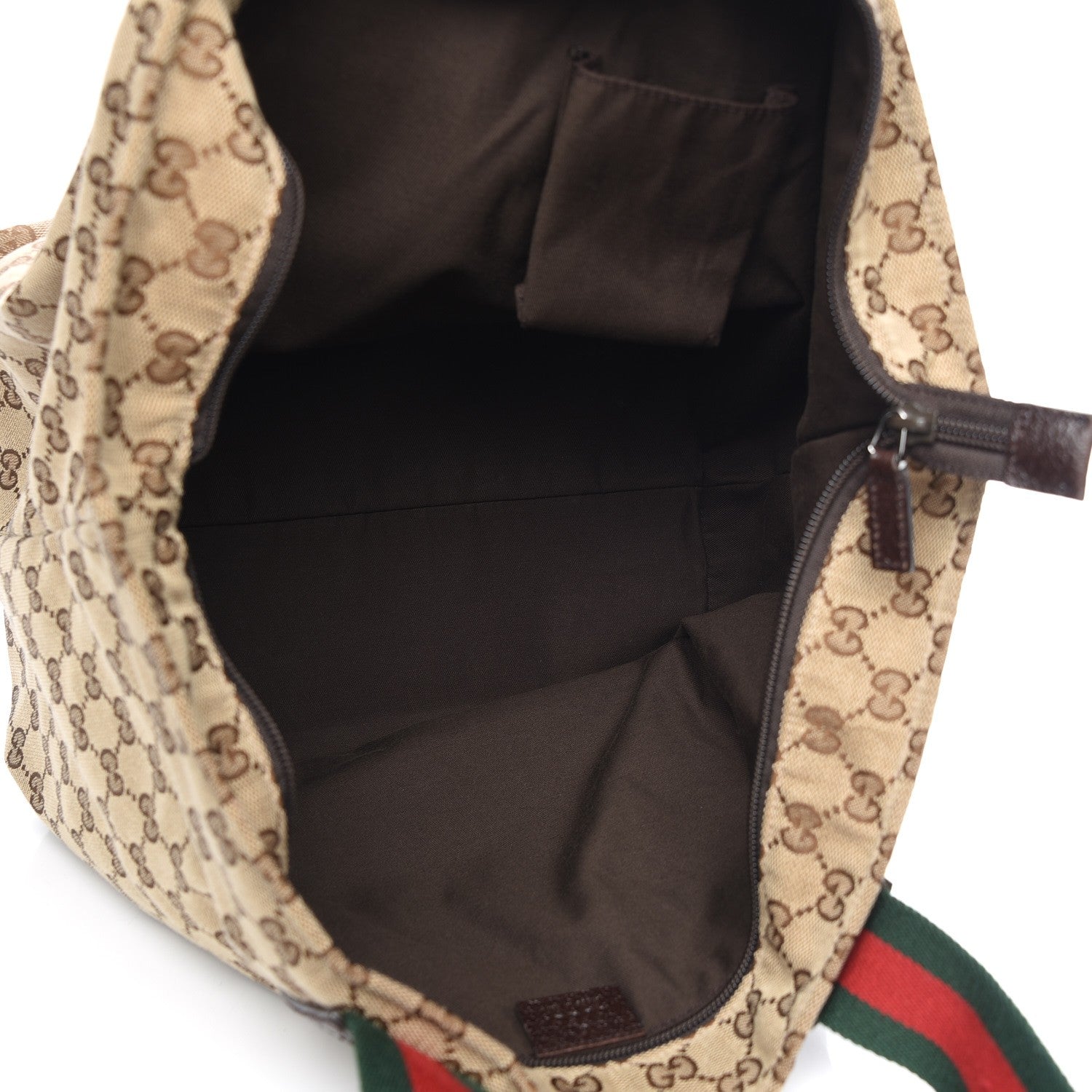 Gucci GG Monogram Large Web Handle Bucket Tote Dark Brown 5 of 7