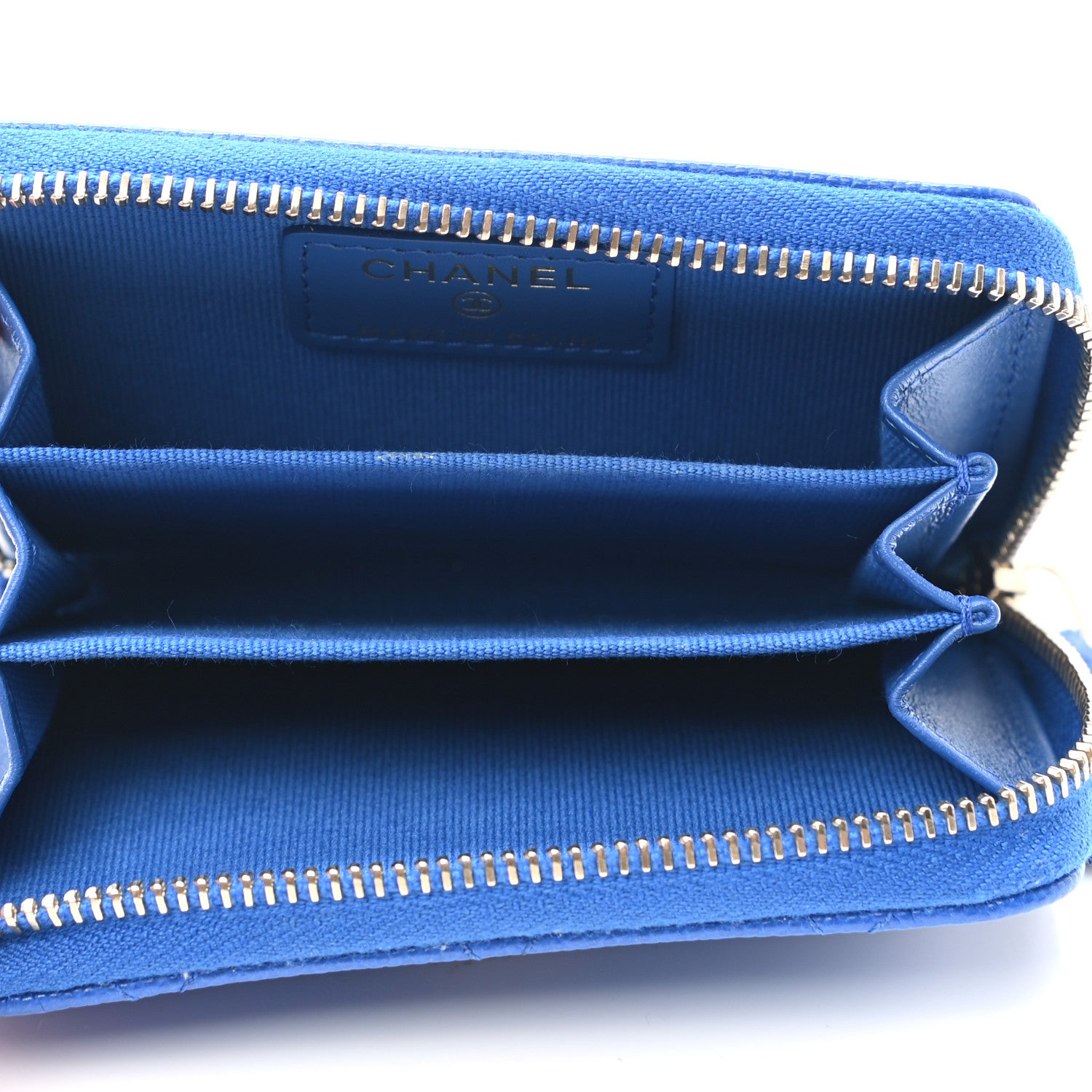Chanel Caviar Quilted Zip Coin Purse Dark Blue 5 of 8