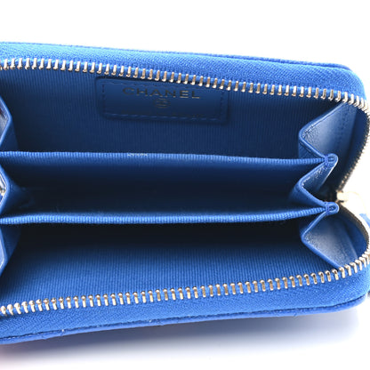 Chanel Caviar Quilted Zip Coin Purse Dark Blue 5 of 8