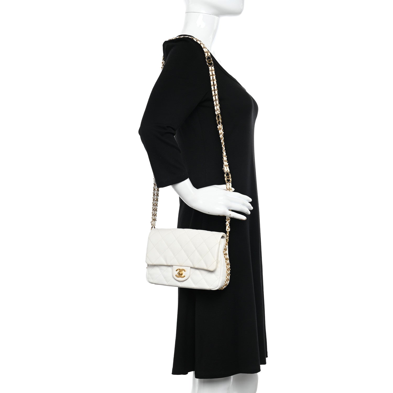 Chanel Caviar Quilted Mini CC You Flap White 2 of 21