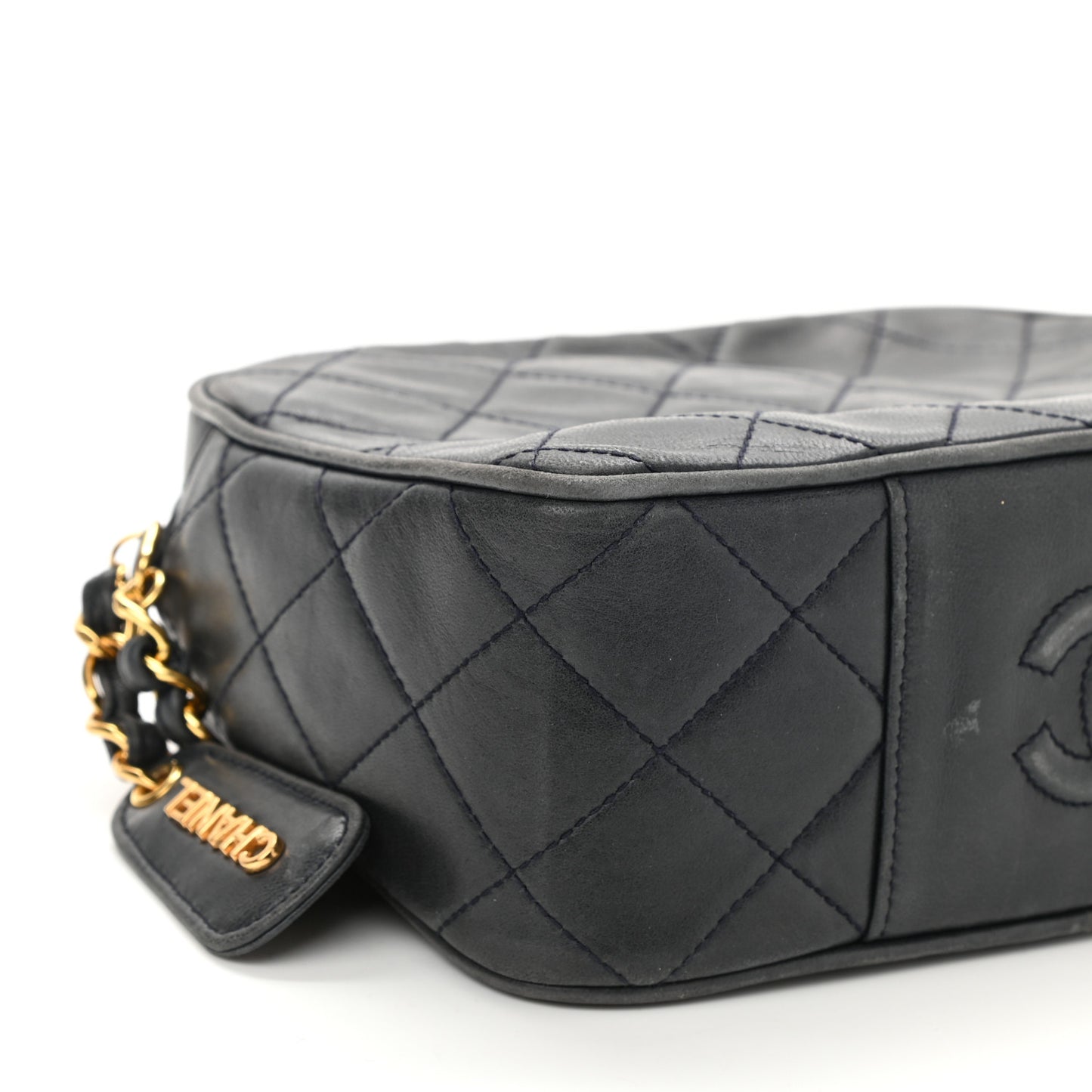 Lambskin Quilted Camera Case Black