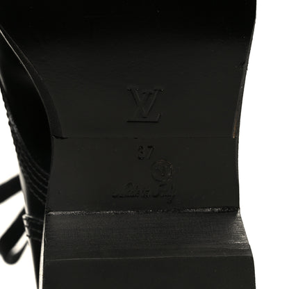 Louis Vuitton Calfskin Monogram Metropolis Flat Ranger Boots 37 Black 7 of 10