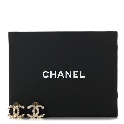 Chanel Crystal CC Clip On Earrings Gold 6 of 6