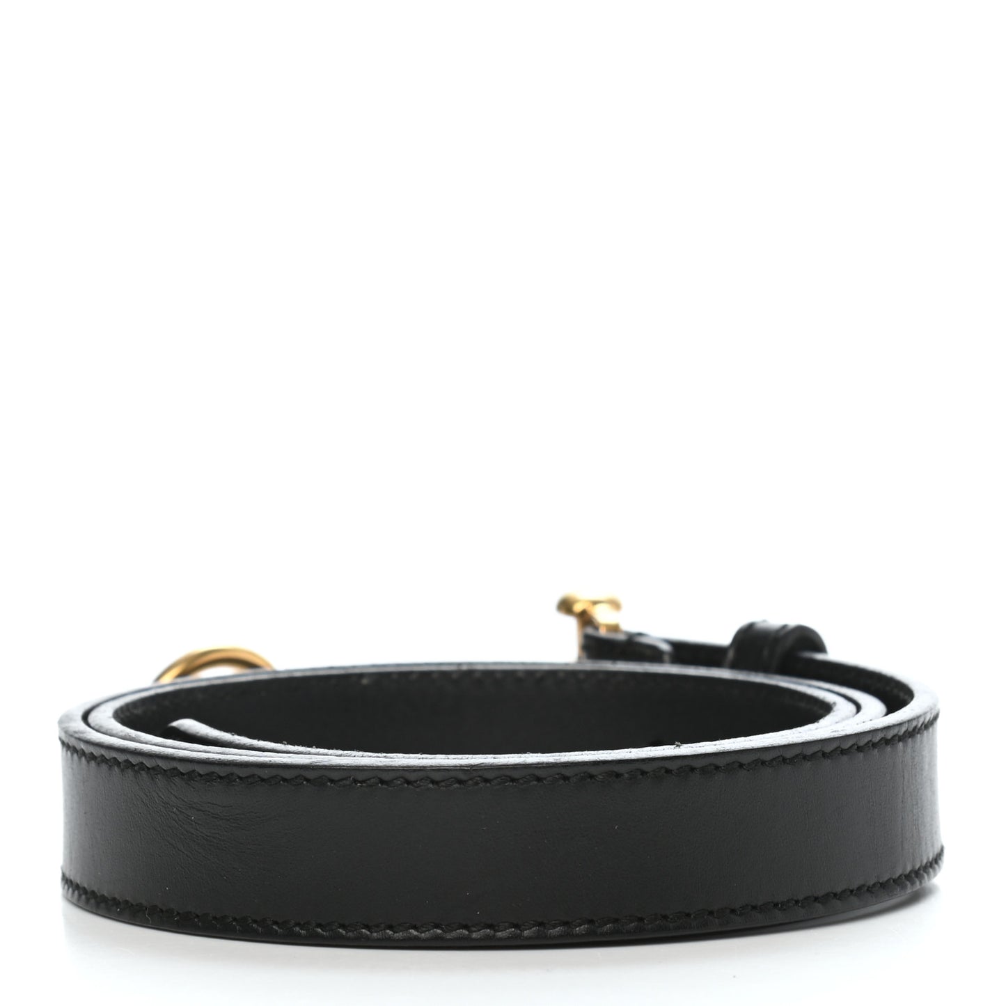 Calfskin Horsebit Skinny Belt 85 34 Black