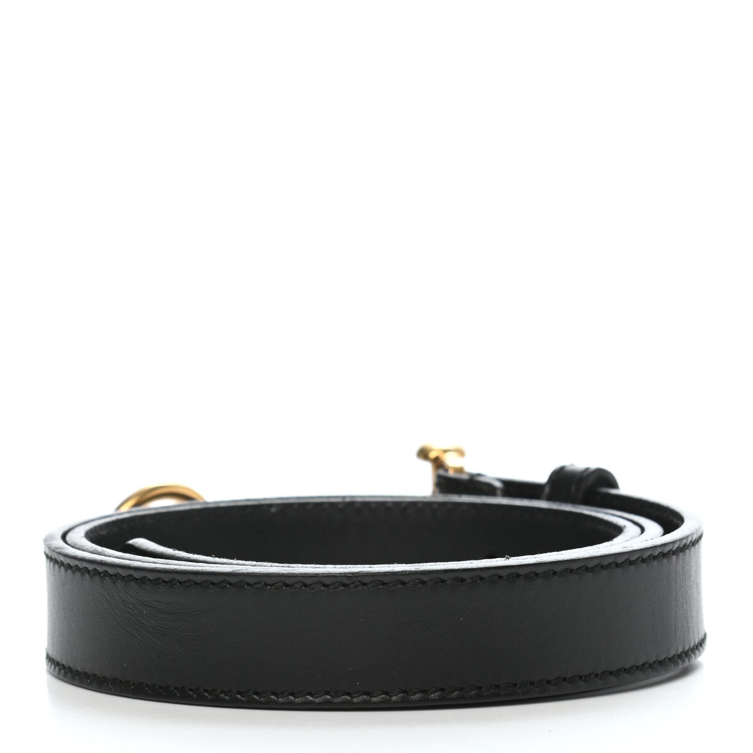 Gucci Calfskin Horsebit Skinny Belt 85 34 Black 2 of 4