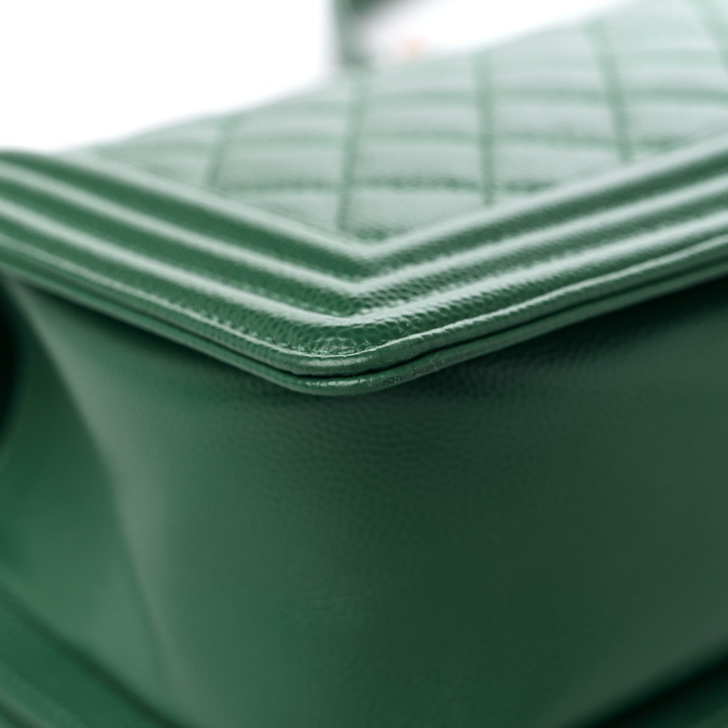 Chanel Caviar Quilted Medium Boy Flap Green 10 of 12
