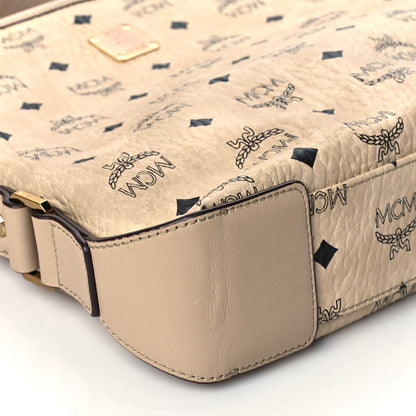 MCM Visetos Crossbody Messenger Beige 8 of 9