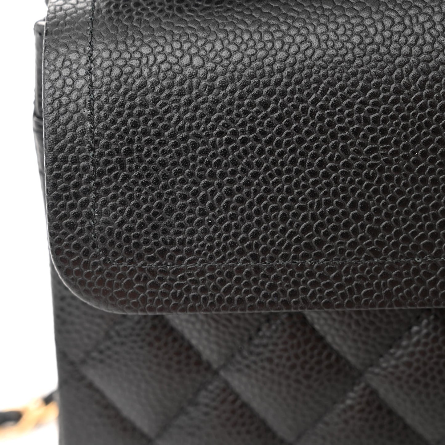 Caviar Quilted Small Double Flap Black