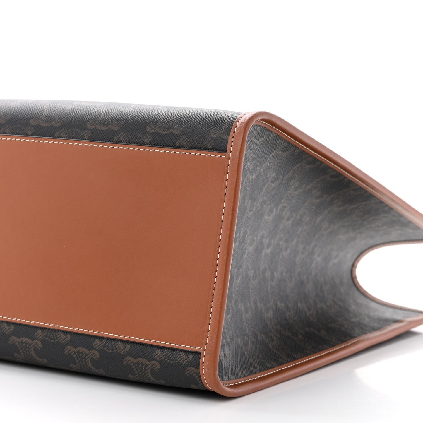 Triomphe Canvas Calfskin Horizontal Cabas Tan