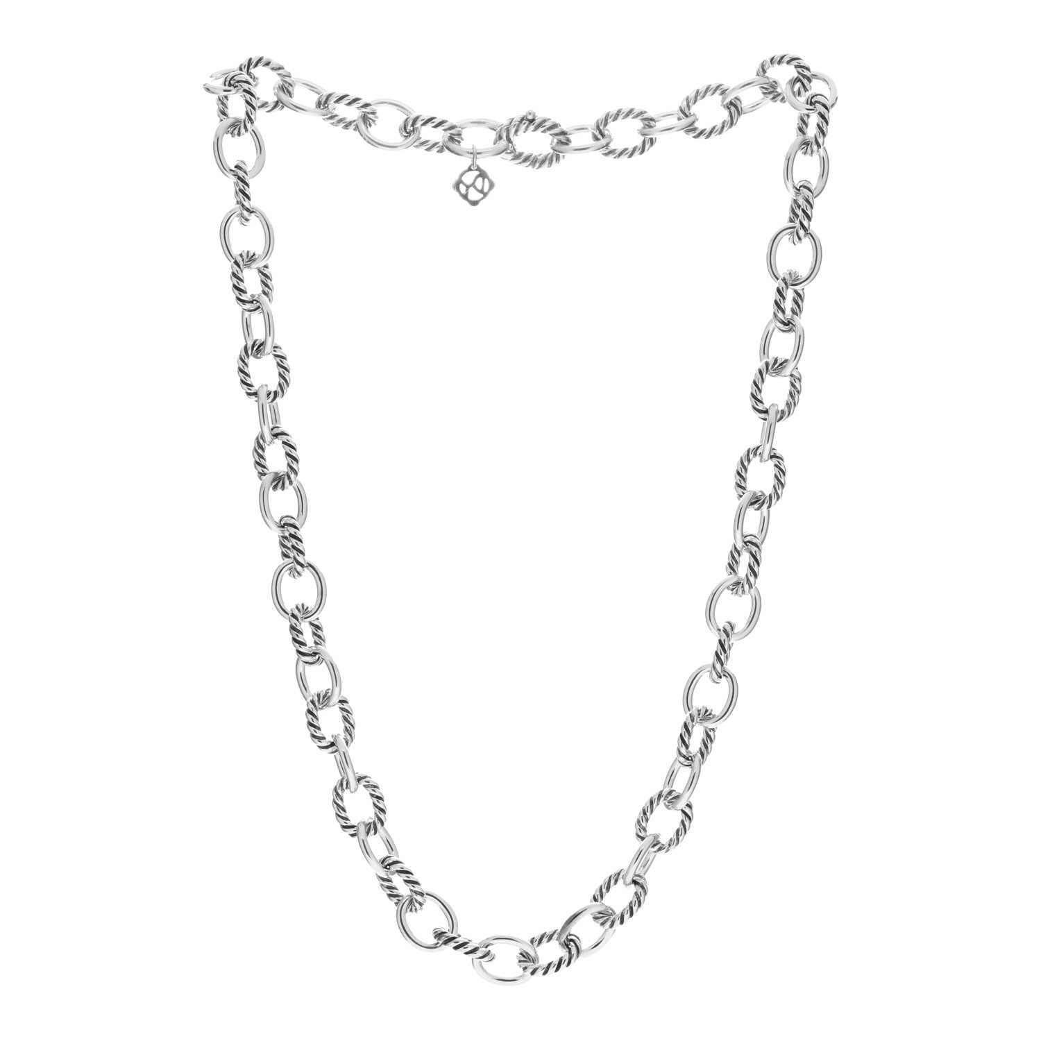 David Yurman Sterling Silver 10mm Medium Oval Link Necklace 3 of 5