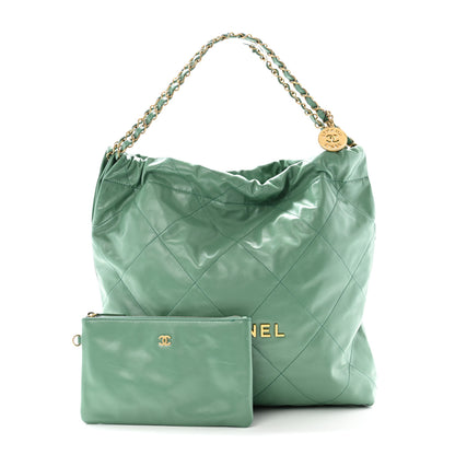 Chanel Shiny Calfskin Quilted Chanel 22 Dark Green Dark Green 3 of 11