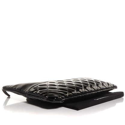 Chanel Patent Quilted Lambskin Large Cosmetic Case Black 4 of 7