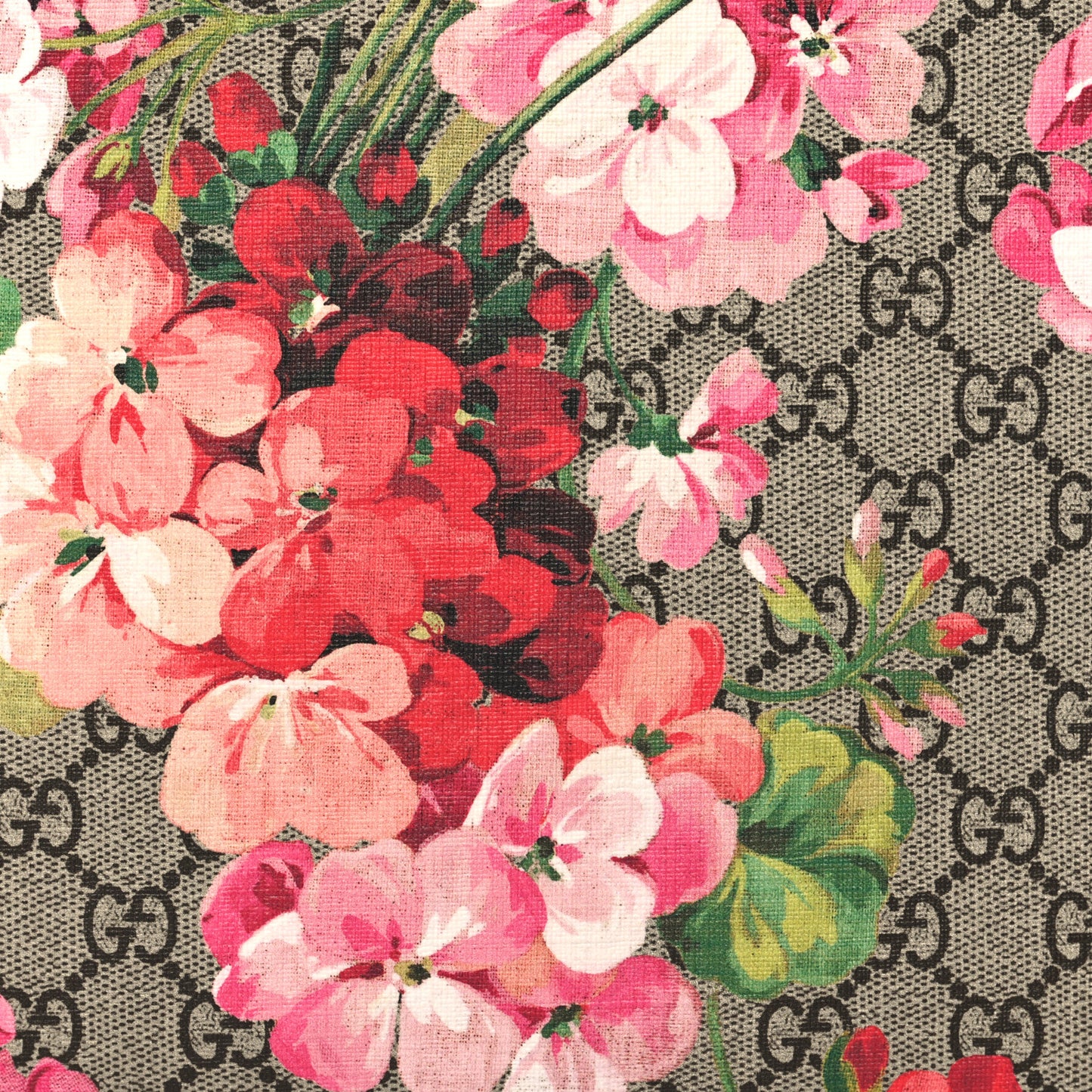 GG Supreme Monogram Blooms Large Cosmetic Case Beige Multicolor Dry Rose