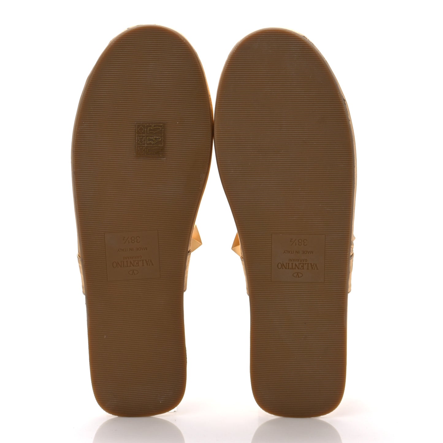 Metallic Nappa Roman Stud Slippers 38.5 Antique Brass