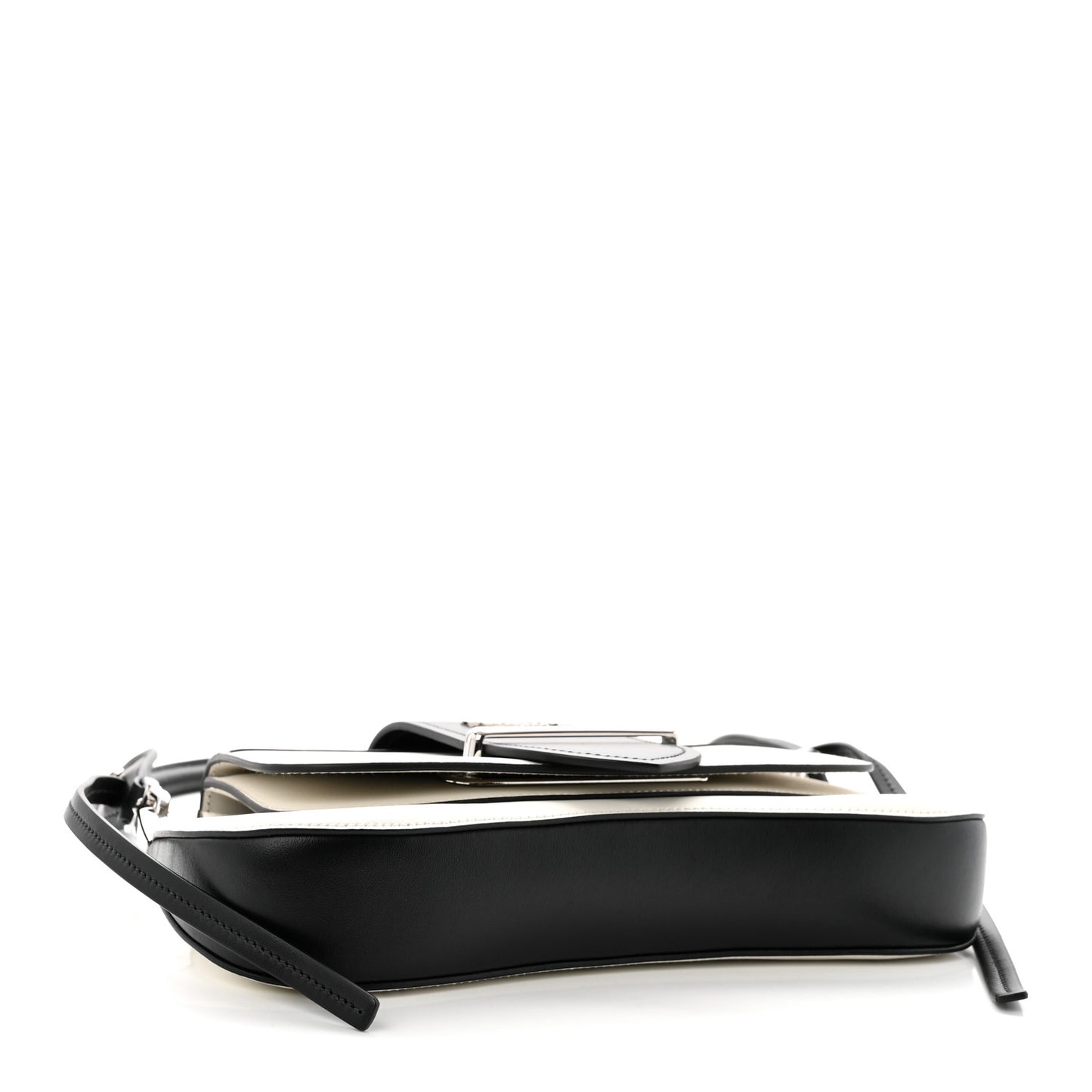 City Calfskin Small Sidonie Shoulder Bag White Black
