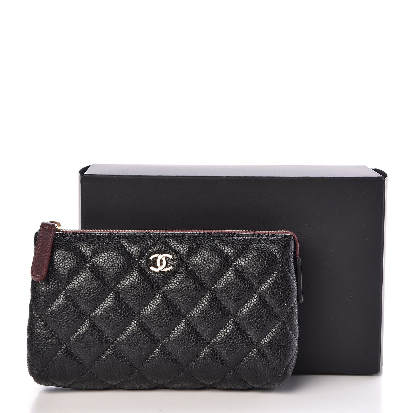 Caviar Quilted Small Pouch Black