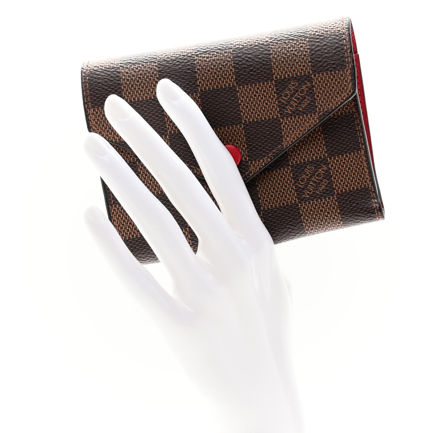 Louis Vuitton Damier Ebene Victorine Wallet Cherry 2 of 7