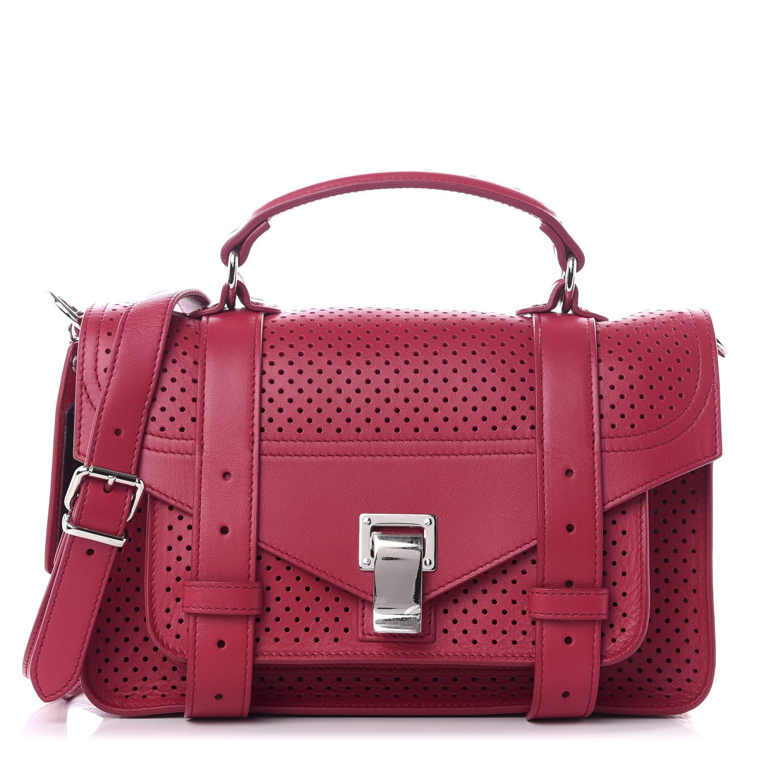 Proenza Schouler Lambskin Perforated Tiny PS1 Satchel Peony 1 of 8