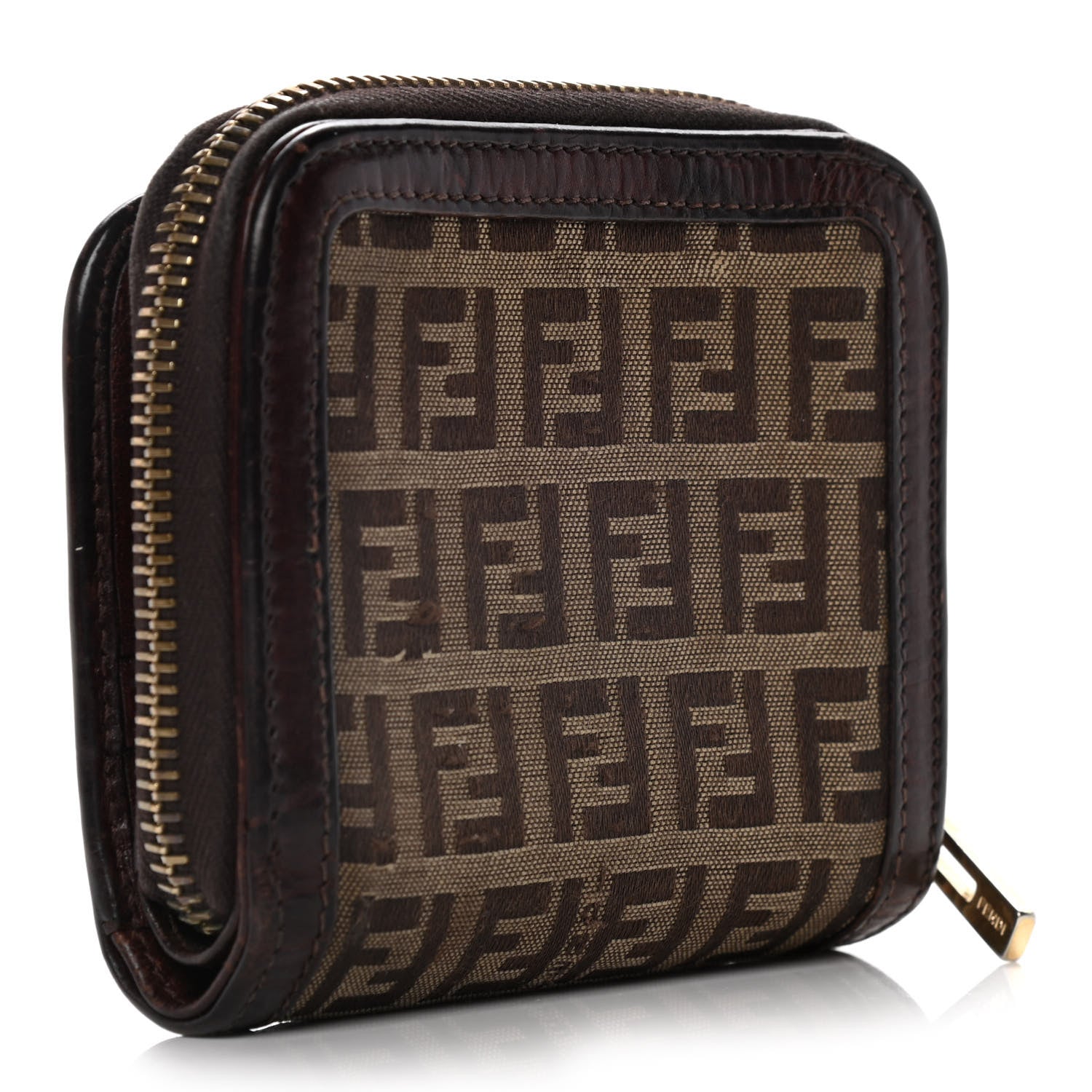 Fendi Zucchino Compact Wallet Tobacco 3 of 18
