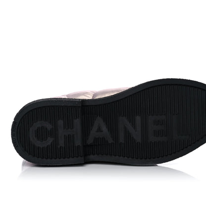 Chanel Nylon Calfskin Womens Coco Neige Short Boots 36 Pink Black 6 of 9