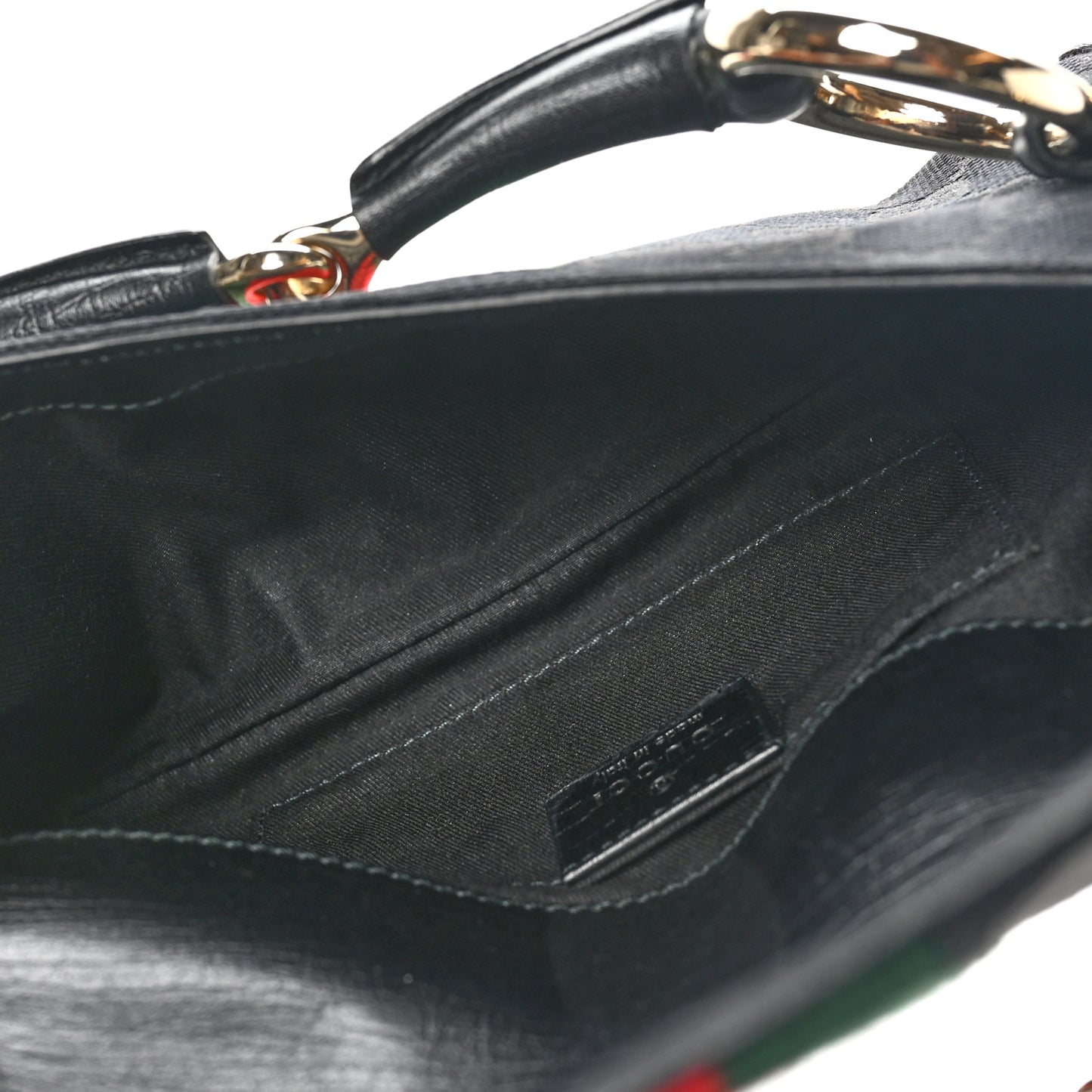 Monogram Web Horsebit Chain Clutch Black
