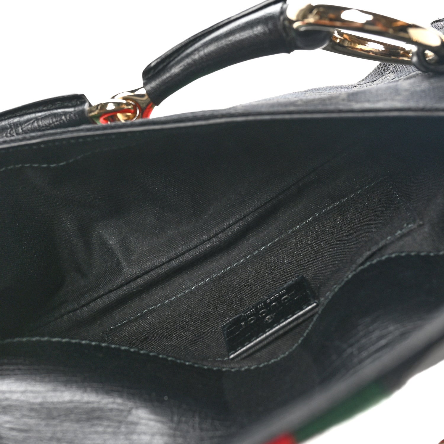 Gucci Monogram Web Horsebit Chain Clutch Black 5 of 10