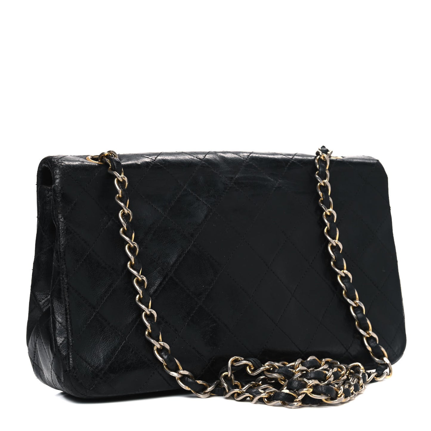 Lambskin Quilted Small Single Flap Black