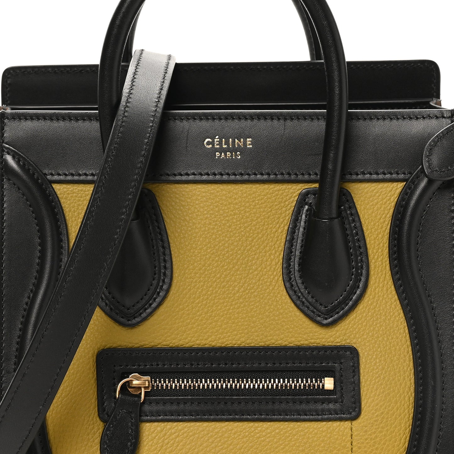 Baby Grained Calfskin Nubuck Nano Tri-Color Luggage Olive