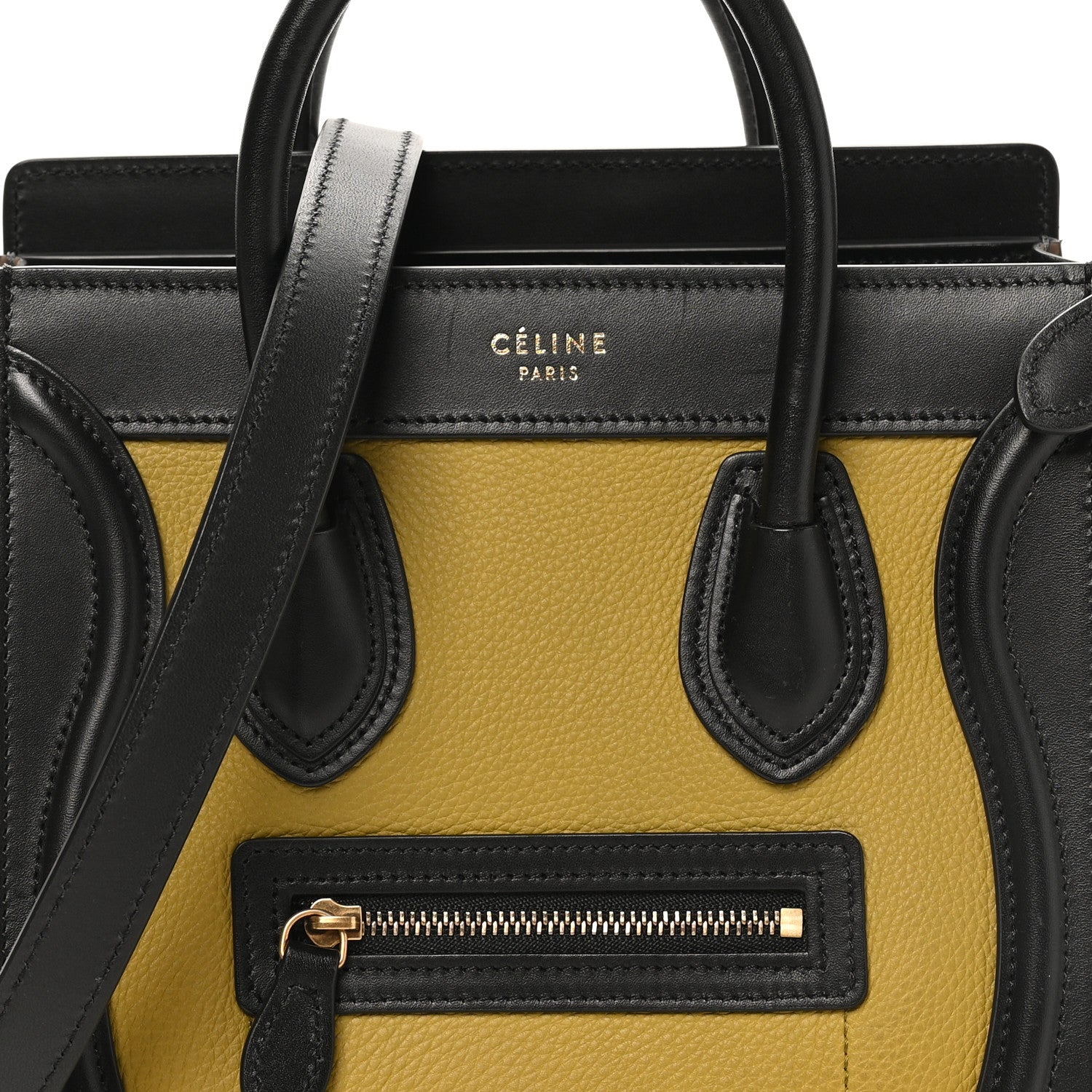 Celine Baby Grained Calfskin Nubuck Nano Tri-Color Luggage Olive 7 of 9