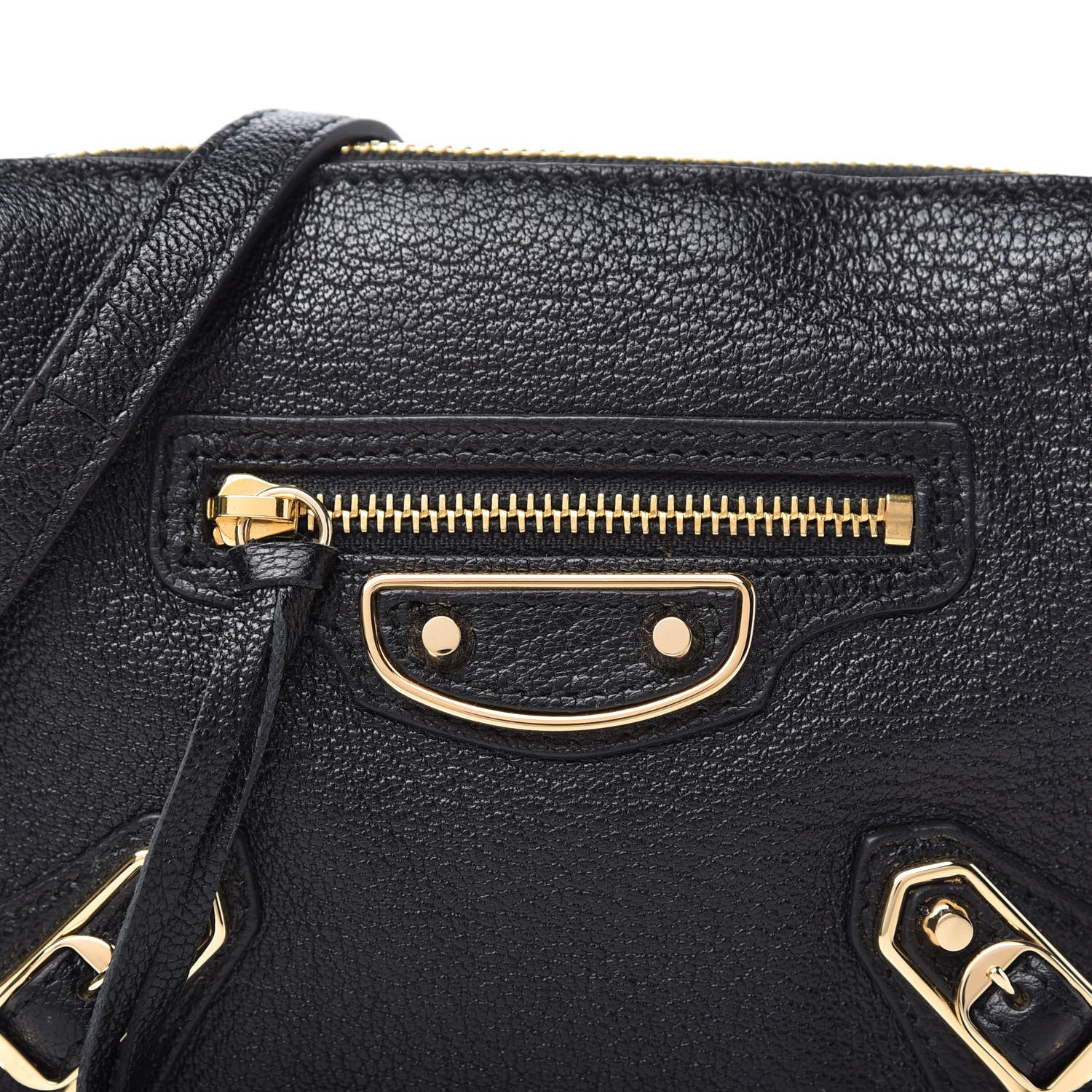 Balenciaga Chevre Gold Metallic Edge Hardware XS Reporter Crossbody Black 9 of 9