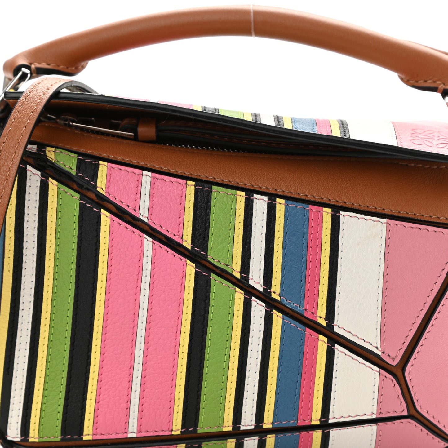 Calfskin Mini Puzzle Bag Pink Multicolor