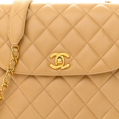 Chanel Lambskin Quilted Flap Shoulder Bag Beige 9 of 16