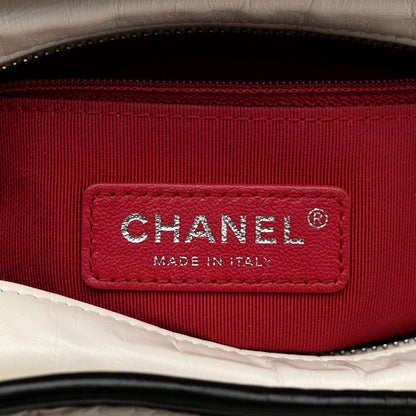 Chanel Aged Calfskin Quilted Small Gabrielle Hobo Black White 6 of 10