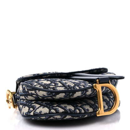 Christian Dior Oblique Mini Saddle Bag Blue 4 of 10