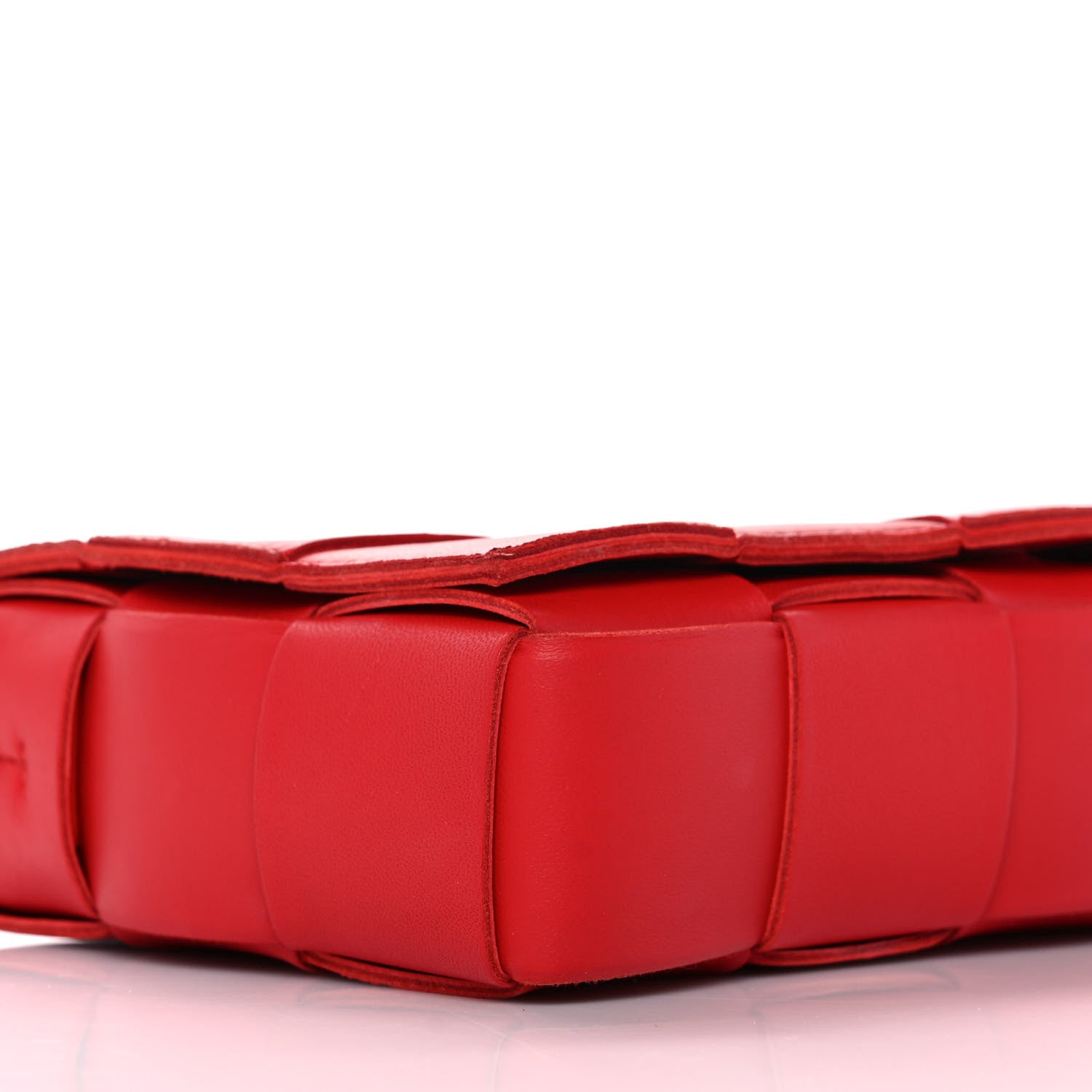 Bottega Veneta Lambskin Maxi Intrecciato Cassette Crossbody Bag Bright Red 10 of 10