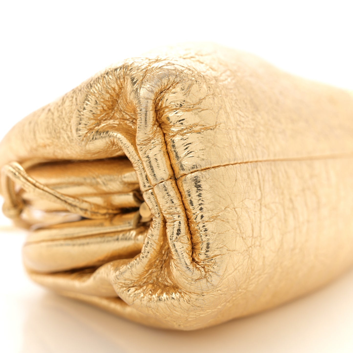 Metallic Crinkled Lambskin The Mini Pouch Oro