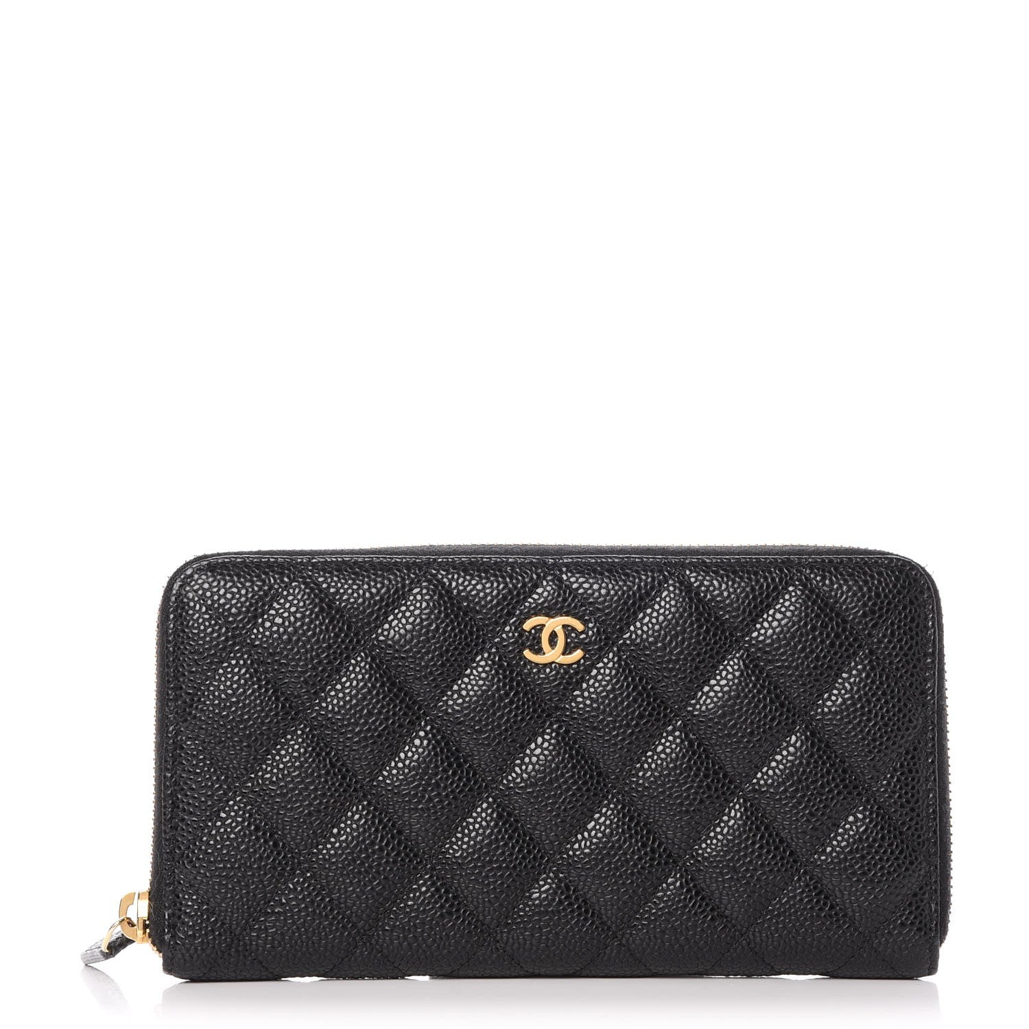 Chanel Caviar Quilted Large Gusset Zip Around Wallet Black 1 of 8