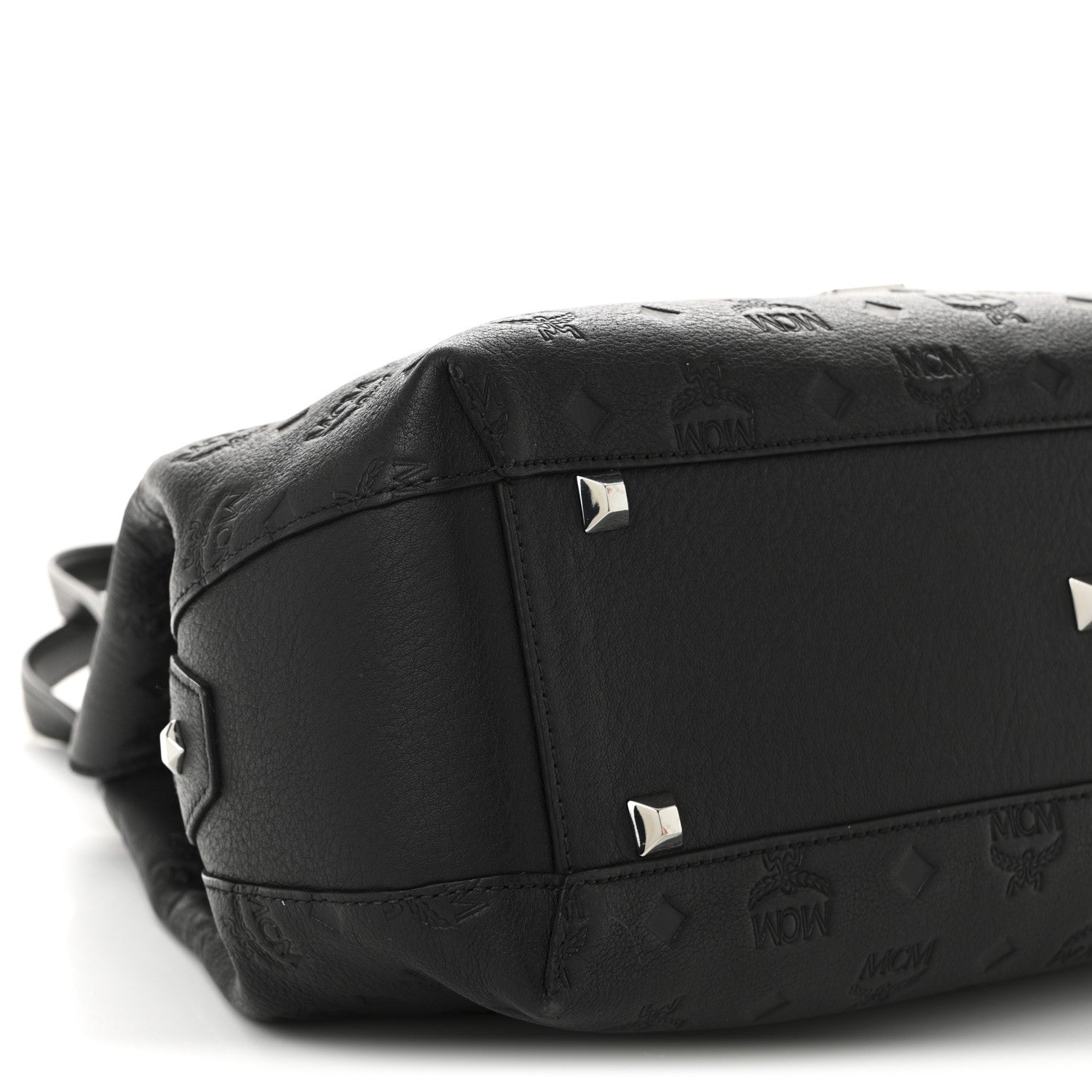 MCM Calfskin Ottomar Monogram Essential Hobo Black 8 of 10