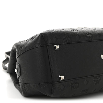 MCM Calfskin Ottomar Monogram Essential Hobo Black 8 of 10