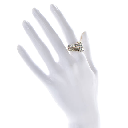 Chanel Crystal CC Ring 5.75 Gold 2 of 8