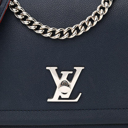 Louis Vuitton Calfskin Lockme II Chain Bag BB Marine Rouge 7 of 9