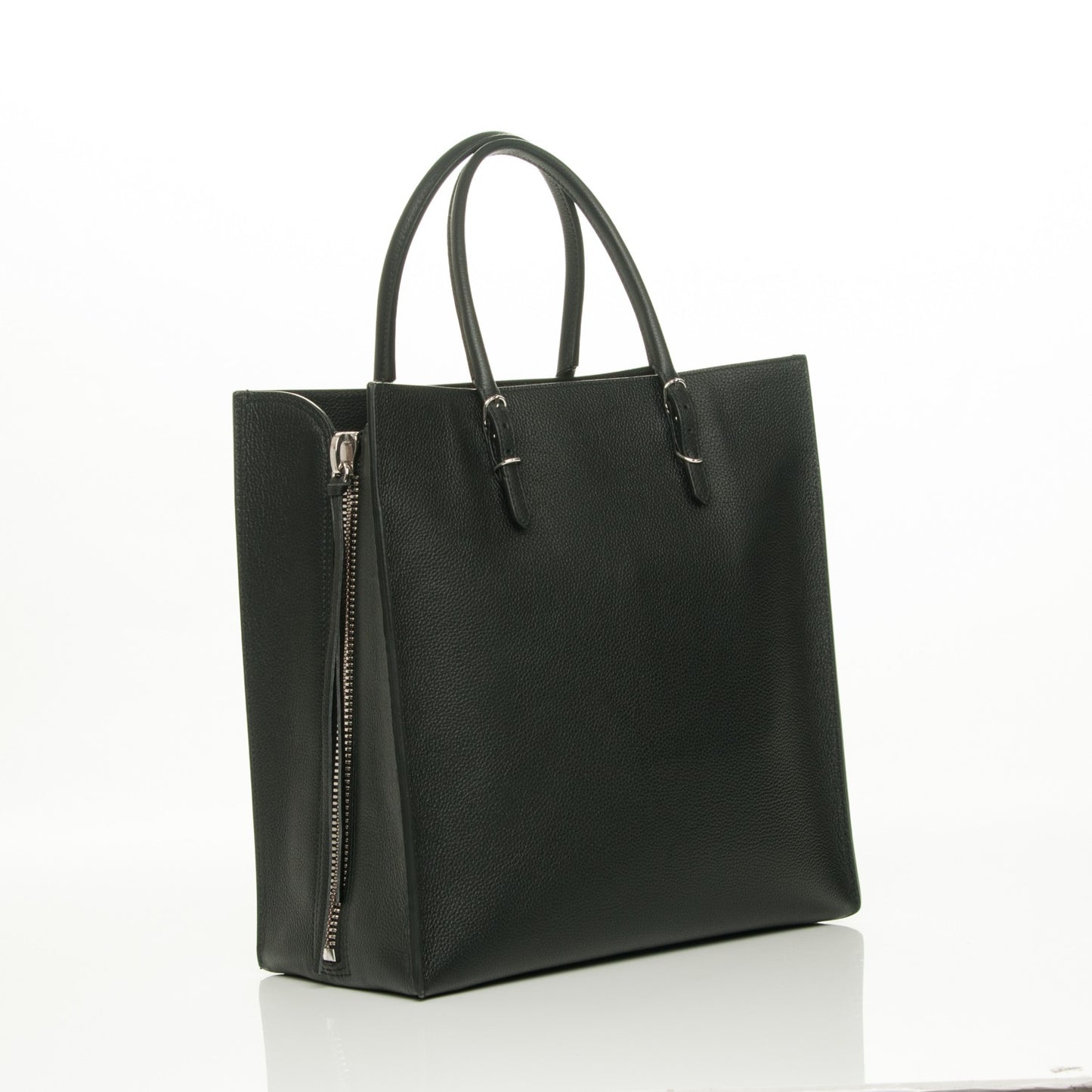 Calfskin Papier A5 Zip Around Tote Black